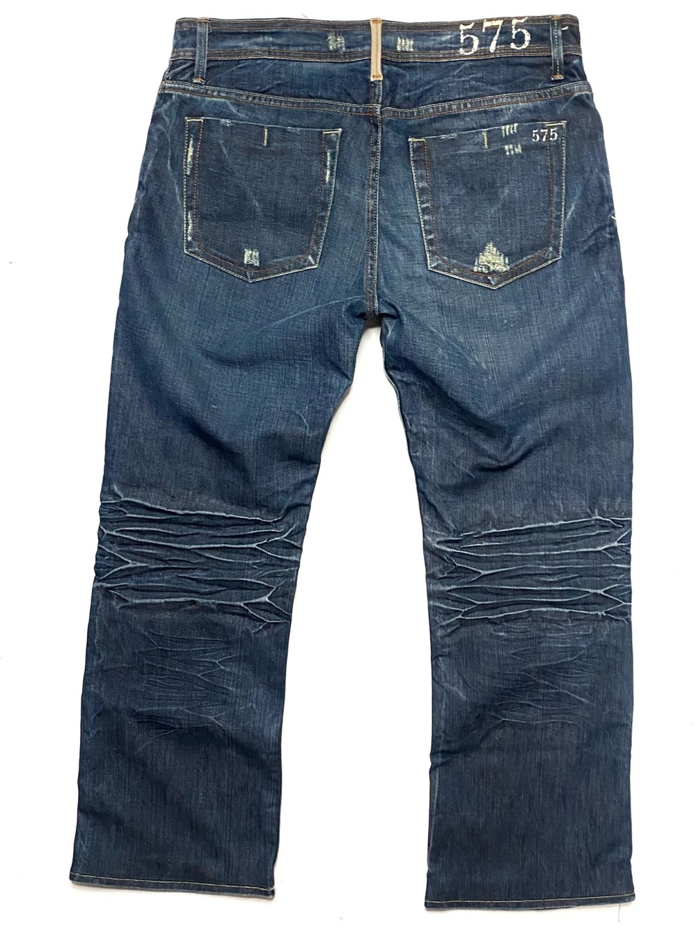 575 Denim California Lifestyle Men’s  Whiskering Straight Leg Jeans 33x30 USA